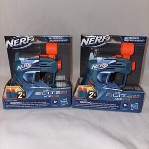 (2 PACK) Nerf Elite 2.0 Ace SD-1 Blaster and 2 Official Nerf Elite Darts